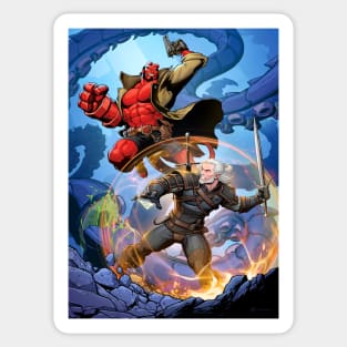 Witcher vs Hellboy (Final) Sticker